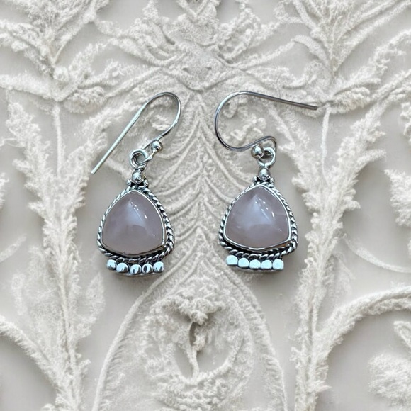 Jewelry - NWOT Rose Quartz Earrings